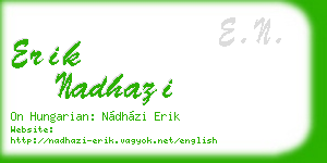 erik nadhazi business card